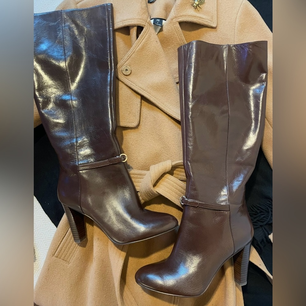 Elegant Brown Leather Knee-High Boots
